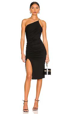 superdown Brynn Ruched Midi Dress in Black from Revolve.com | Revolve Clothing (Global)