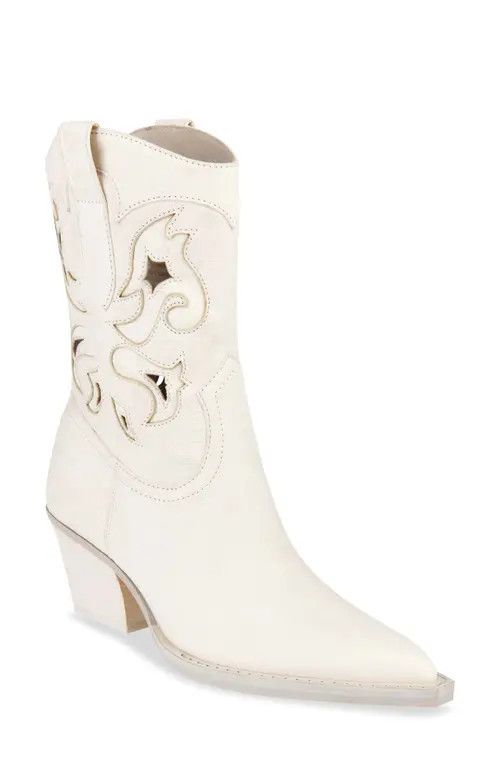 Dolce Vita Ravena Cutout Western Boot in Off White Nubuck at Nordstrom, Size 9.5 | Nordstrom