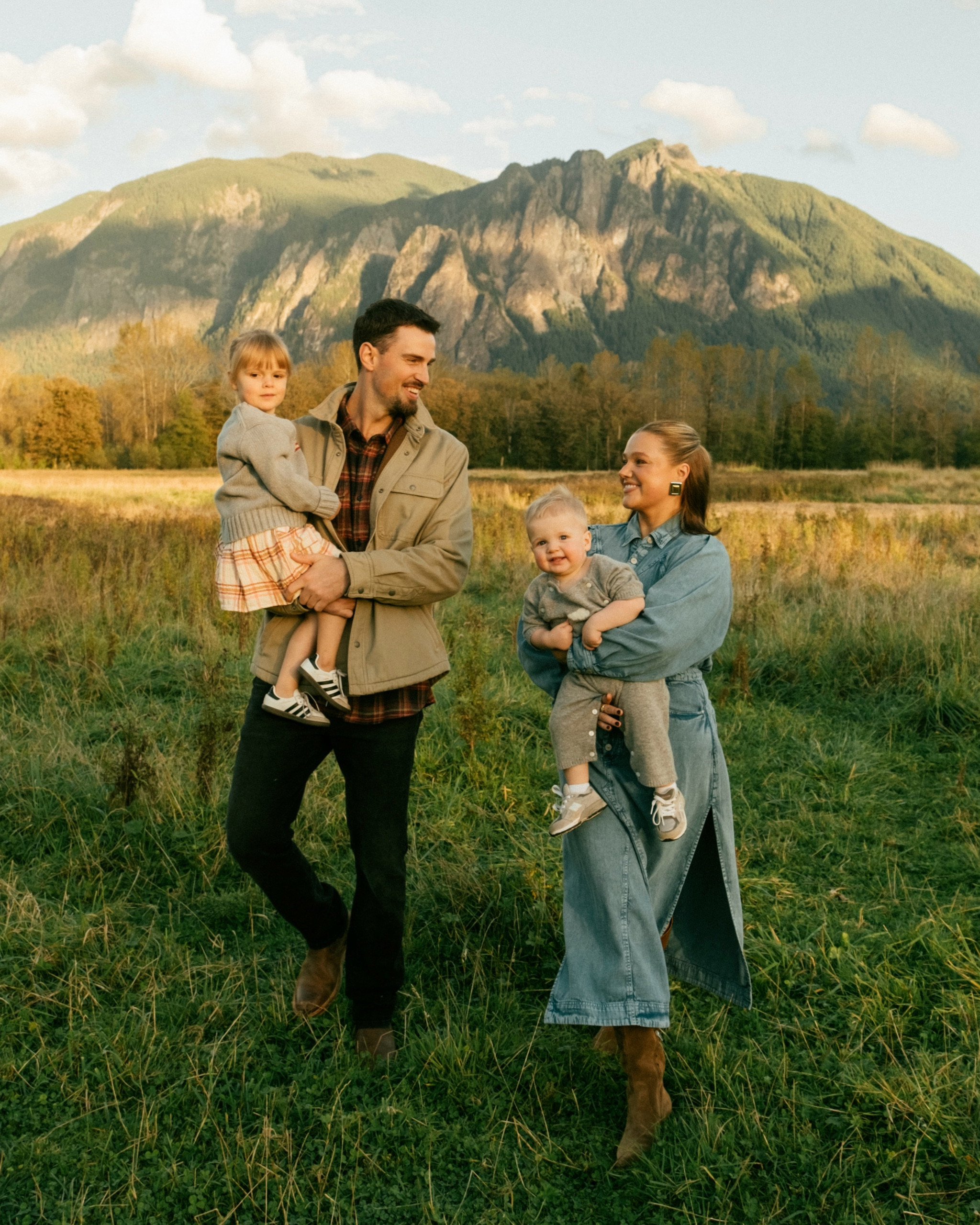 Sized up in my free people dress to a large it’s snug at the chest so if you’re between go up it’s light and soft denim I love it! Taya wears a 5T in the Ralph Lauren sweater we bought it last year and she’s worn it a ton. Family photo inspo outfits! 

#LTKKids #LTKFamily #LTKSeasonal