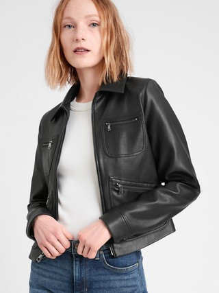 Vegan Leather 4-Pocket Jacket | Banana Republic (US)