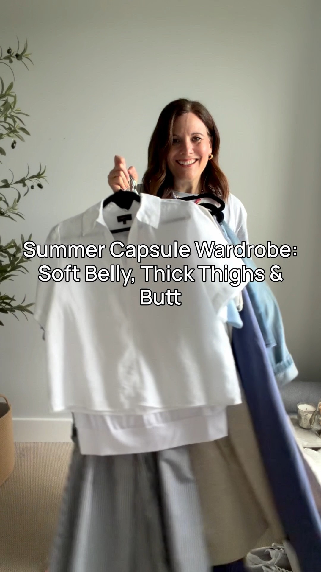I built this summer capsule wardrobe around the real summer-dressing challenges shared with me in my Story polls, from wanting more arm coverage to pull-on pants you can wear instead of shorts, comfy shorts, and easy tops that work with a soft belly.⁠
I’ll be sharing styling ideas for these pieces next week…
Fit notes: 
⁠
-Quince Collared Linen Popover Shirt⁠
Fits true to size. I’m in a medium.⁠
⁠
-Amazon Batwing Short Sleeve Sweater⁠
Fits true to the sizing chart. I’m in a small.⁠
⁠
-J.Crew Factory Essential Crewneck Tee⁠
Fits true to size with a close fit. Size up for a roomier fit.⁠
Thicker smoothing material. ⁠
⁠
-Amazon Banded Hem White V Neck Tee⁠
Fits true to size. I'm in a Small⁠
⁠
-Amazon Cotton Linen Palazzo Pants (70% cotton, 30% linen)⁠
Fits true to size with an elastic drawstring waist. No shrinkage after cold wash + lay flat to dry. I sized up to L. ⁠
⁠
-Quince Linen Wide Leg Pants (Flax)⁠
Fit true to the sizing chart. I’m wearing a medium and 28” inseam⁠ (no shrinking or stretching)
⁠
-Gap Drawstring Waist 6” Linen Blend Shorts (Blue Stripe)⁠
Fit true to the sizing chart. I’m in a medium. 12” rise, 6” inseam.⁠
⁠
-Old Navy High Rise Baggy Jean Shorts⁠
 I sized up one for a looser fit. 12.5” rise, 5” inseam.⁠
⁠
-LOFT Mini Dress⁠
Fits true to size. I’m in a medium. ⁠
⁠
-Banana Republic Factory Striped Poplin Utility Midi Shirtdress⁠
I'm in a Small. Medium was too big in the bust at 36B. ⁠
⁠
-Quince Denim Utility Jacket⁠
Fits true to the sizing chart. I’m in a medium.⁠

I’m wearing J.Crew Factory wide leg cropped jeans (tts) and this Amazon tee in a medium (I sized up but could probably wear a small).
⁠
📏For reference, I’m midsized, 5’6”, slightly short-waisted, 36-B bust, and wear a small or medium top with size 10 jeans. ⁠

#LTKOver40 #LTKMidsize #LTKSaleAlert