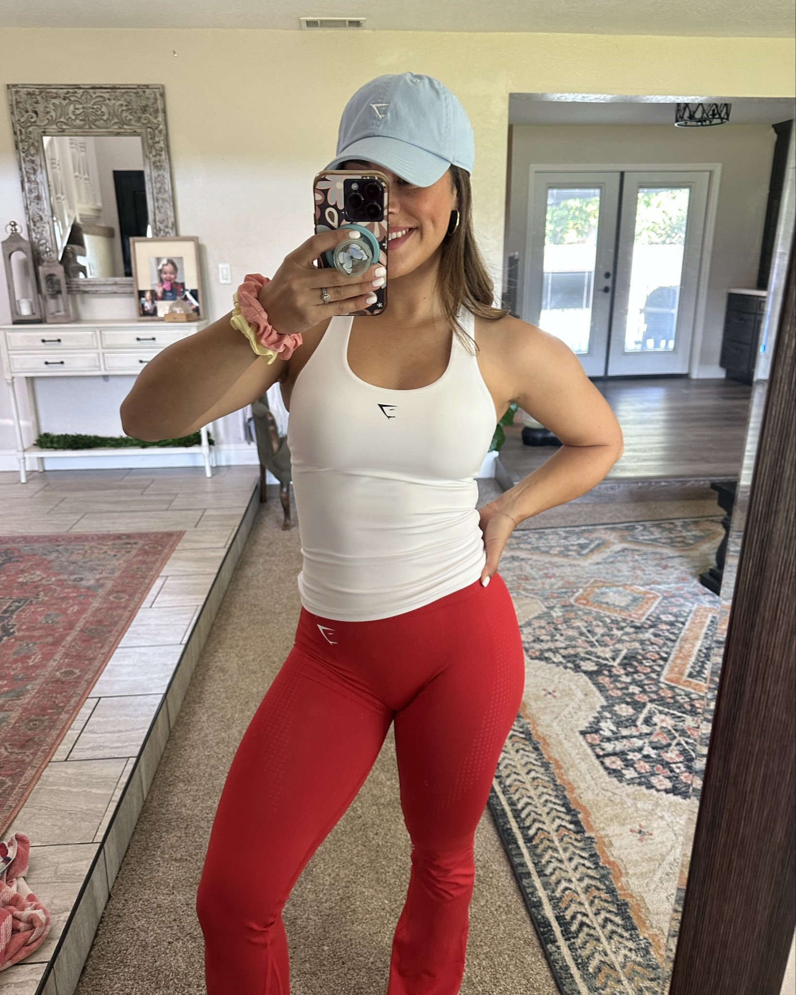 Of these new flared leggings and the fun color! This tank has a built-in shelf and the hat I could wear anytime // Gymshark // workout 

#LTKActive