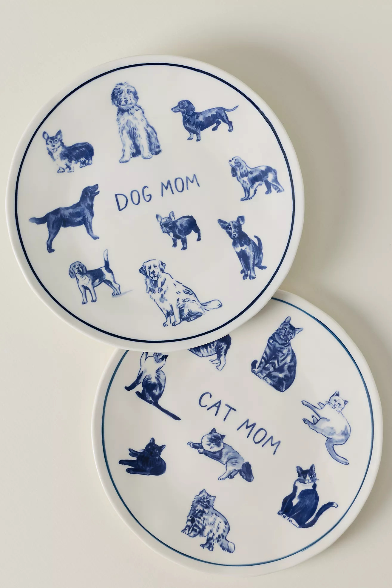 Molly Hatch Stoneware Dog and Cat Mom Dessert Plates | Anthropologie (US)