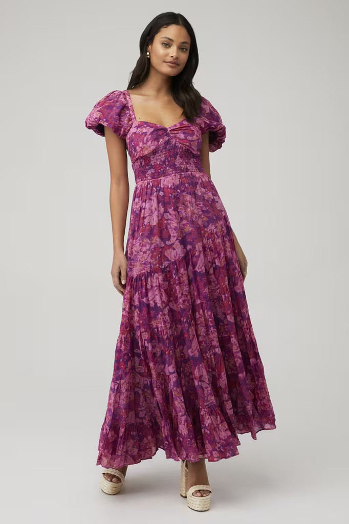 SUNDRENCHED SHORT-SLEEVE MAXI DRESS | FashionPass