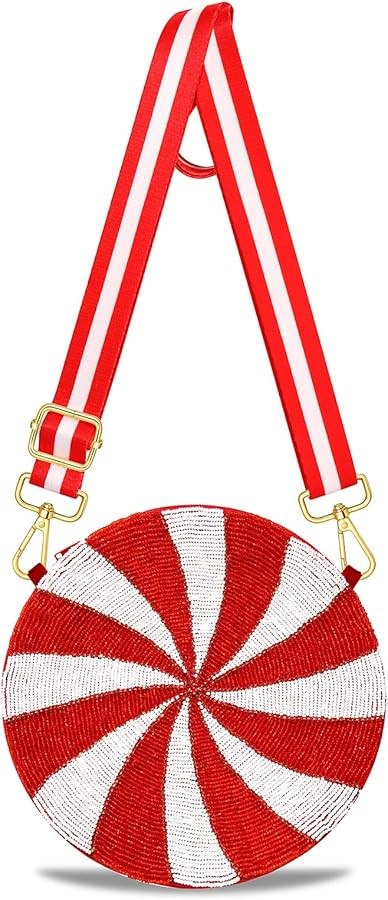 Candy Purse for Women Beaded Candy Cane Lollipop Crossbody Shoulder Bag Candy Costume Outfits Chr... | Amazon (US)