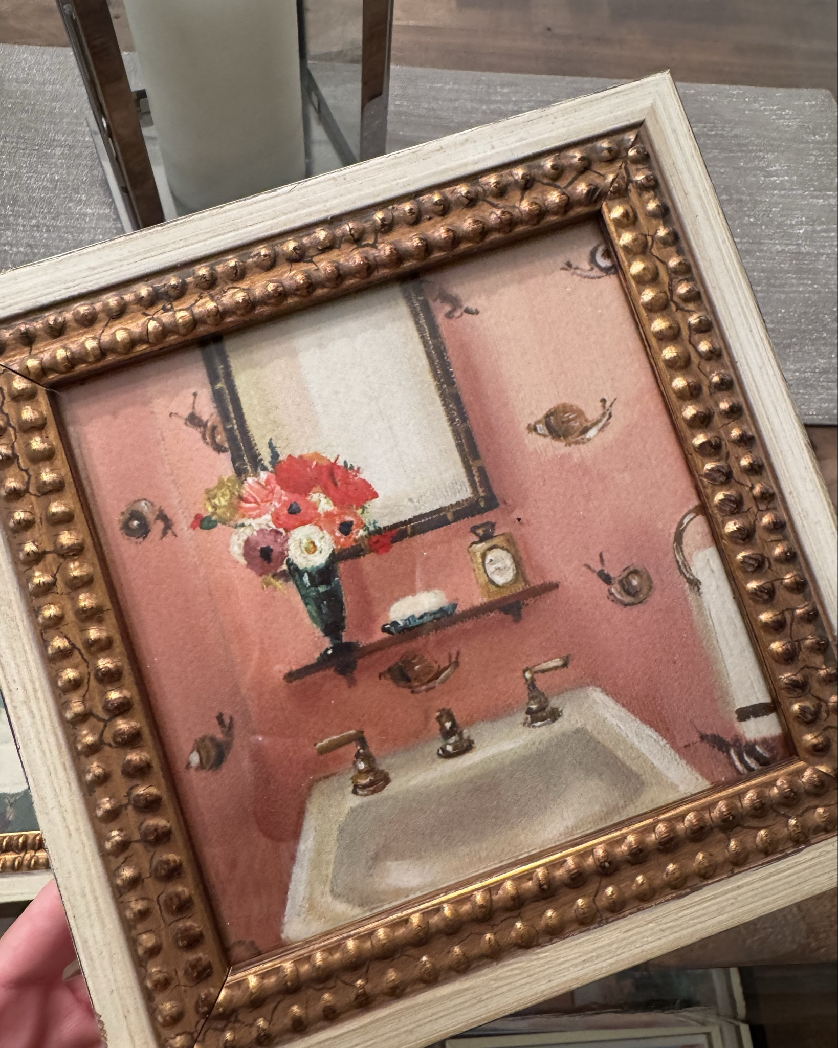 Finding bathroom wall art can be difficult, but if you’re looking for the cutest and  most whimsical pictures, look no further. 

If you look closely, you’ll notice the most adorable little snails in the peach photo. There are various other animals hidden in the green photo. I’ll be using both of these in my powder room to give it a little more charm and character   

#LTKHome