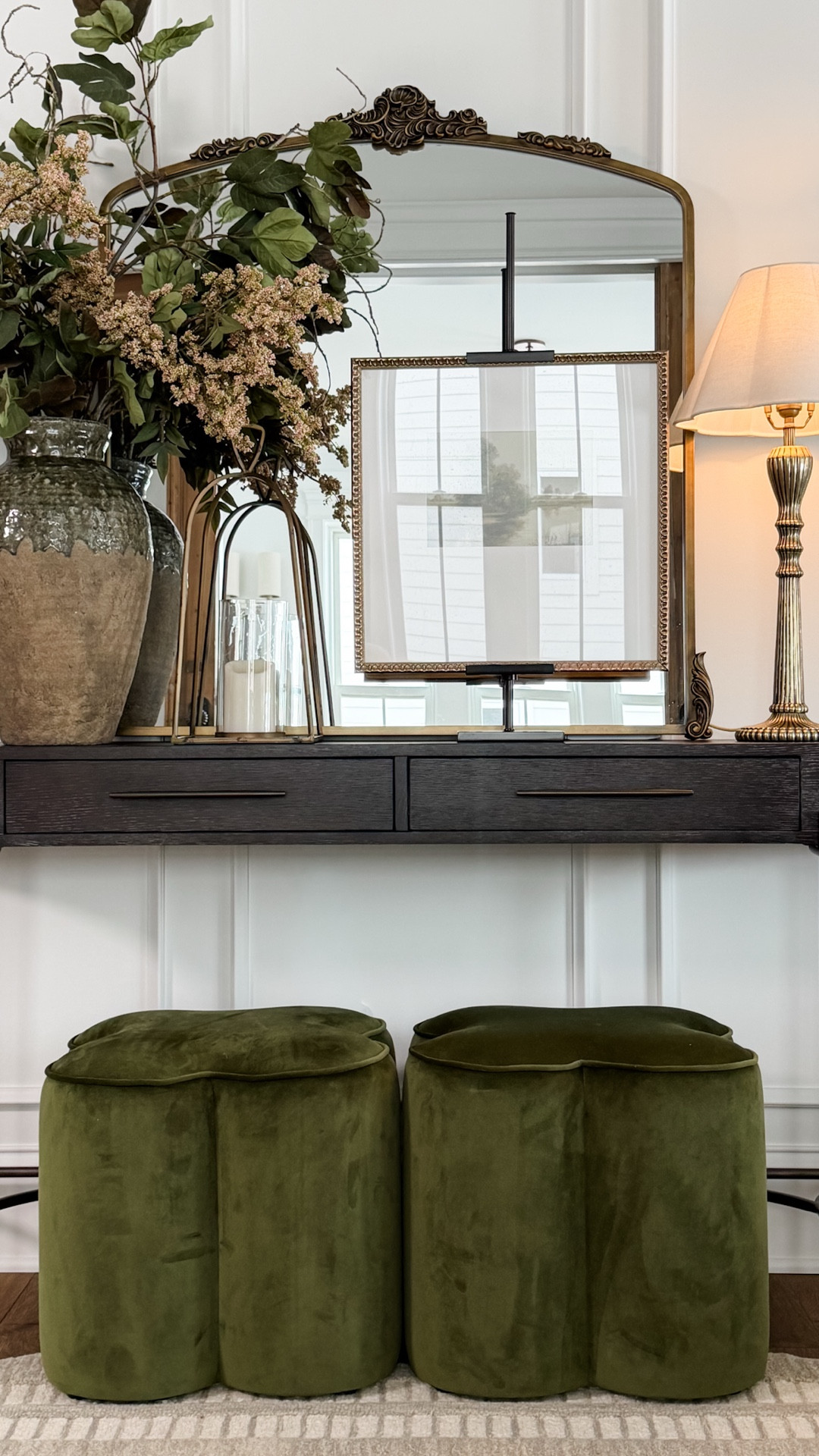 These berry stems are so good and worth the price. They’re very full, the colors are gorgeous and the leaves are a realistic dark green. I’m using the green in my foyer. I also have the plum, brown and white. All colors are currently in stock.

I paired the berry stems with a fig leaf stem that is currently on clearance. It’s a great green stem that I use often in my arrangements. 

#LTKSeasonal #LTKHome #LTKvlog