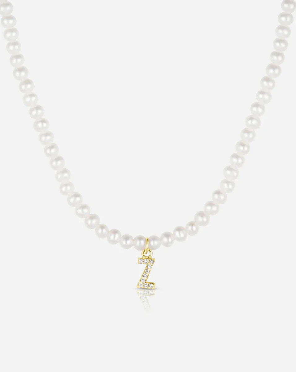 Pearl + Pavé Initial Choker | Ring Concierge
