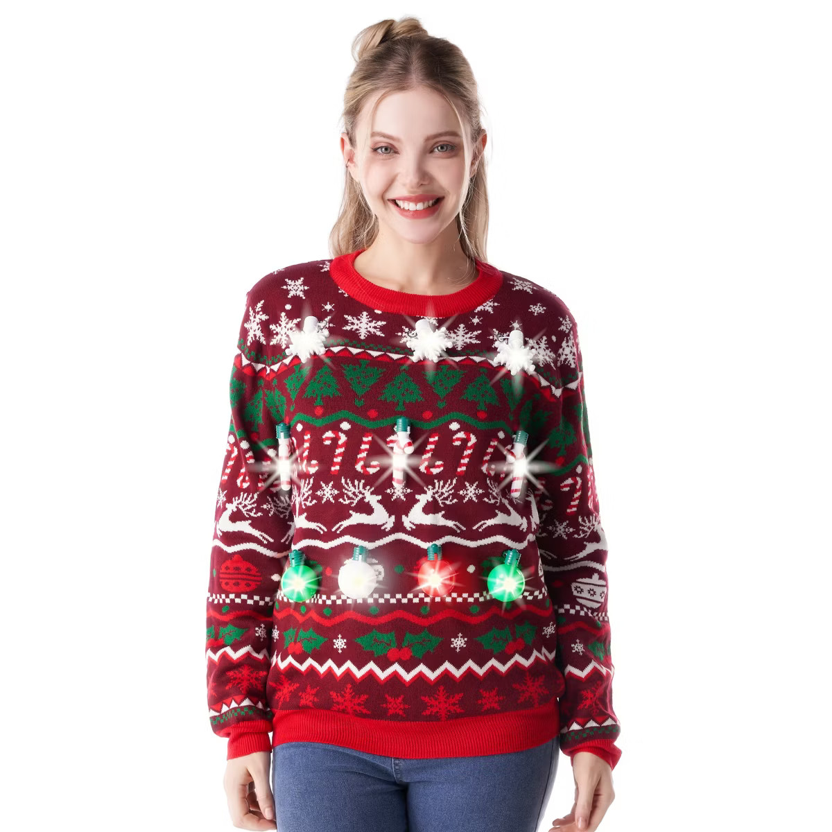Joyfy Ugly Christmas Sweater for Women Built-in Bulbs LED Light Up Christmas Tree, Funny Christma... | Target