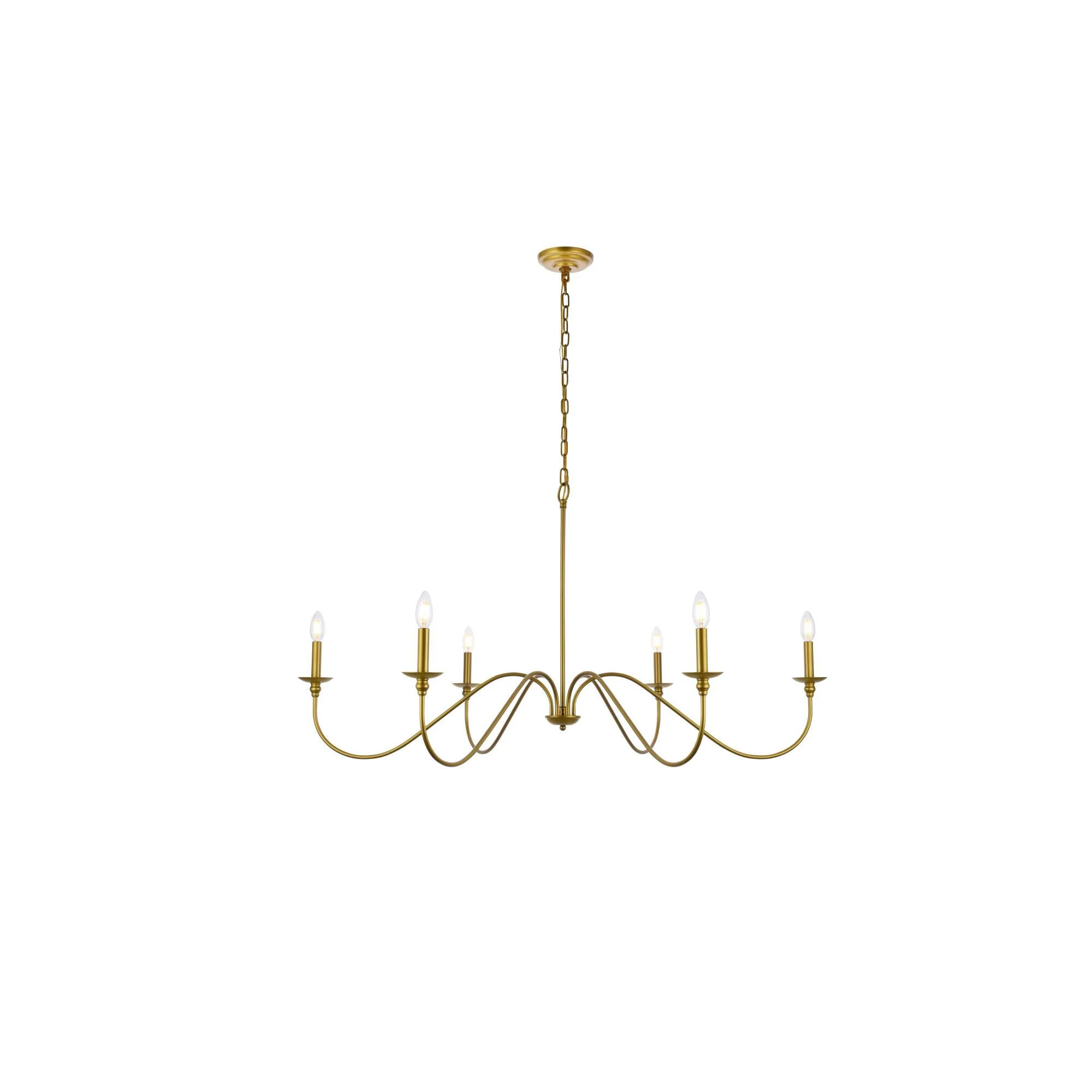 Rohan 48 Inch 6 Light Chandelier by Elegant Lighting | 1800 Lighting