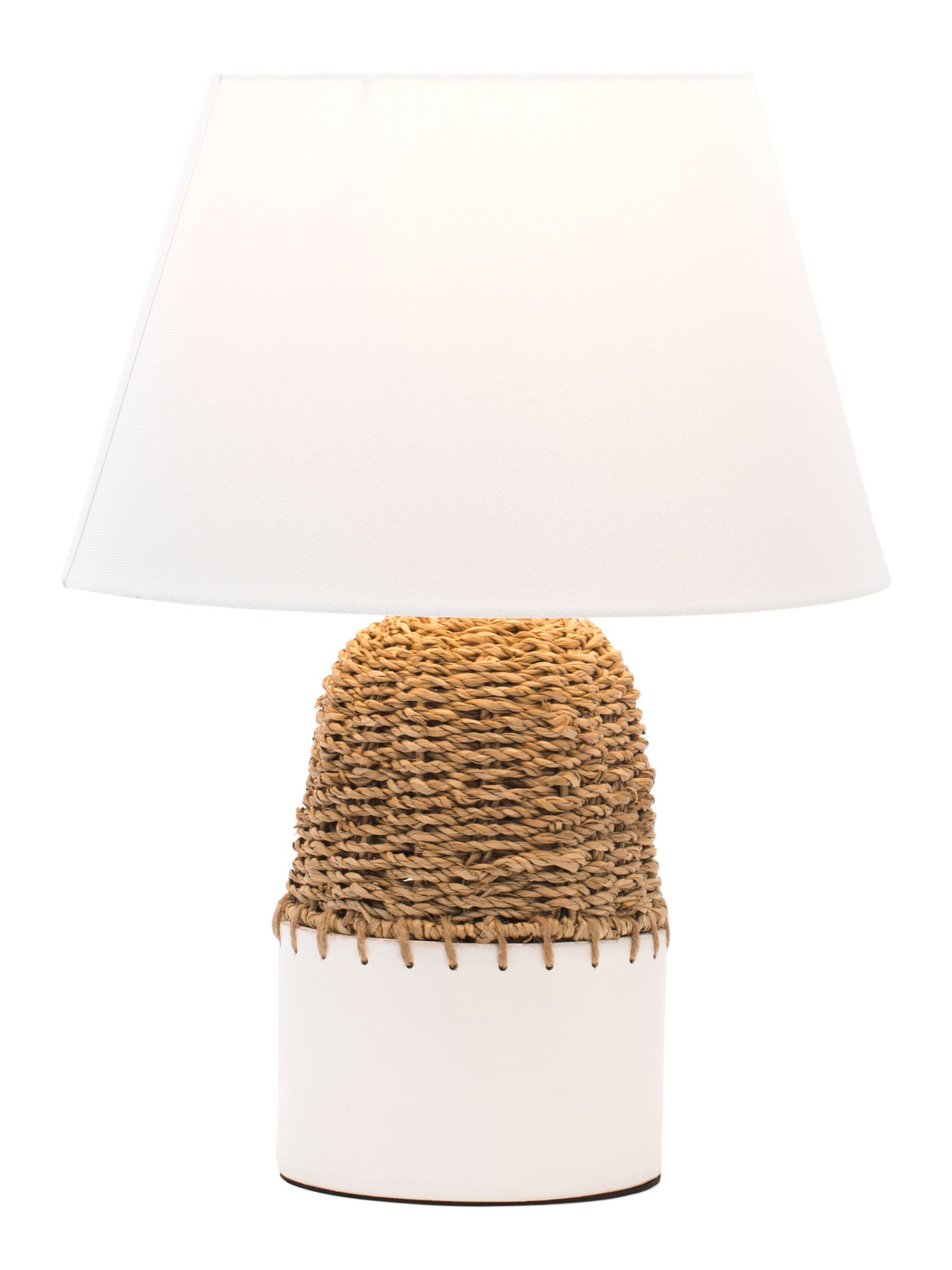 Uno Shade Lamp With Bamboo And Seagrass Detail | Marshalls