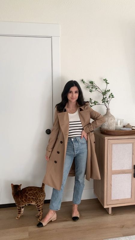 Petite friendly trench coats! ❤️ wearing XXS in the long length one and XS in the cropped! ❤️ USE CODE: ELANA25 for 25% off the trench coats and the striped tank 🤍🤍

#LTKfindsunder50 #LTKfindsunder100 #LTKsalealert