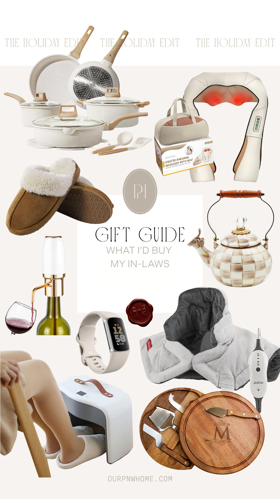 What I'd buy on Amazon for holiday gifts for the in-laws!

monogramed charcuterie board, custom cheese plate, electric blanket, electric shawl, foot warmer, foot heater, slippers, wine dispenser, pots and pans set, cookware, massager, tea kettle, FitBit watch, smart watch, gifts for the grandparents, gifts for the in-laws, gifts for the parents 

 #LTKGiftGuide #LTKHoliday #LTKActive