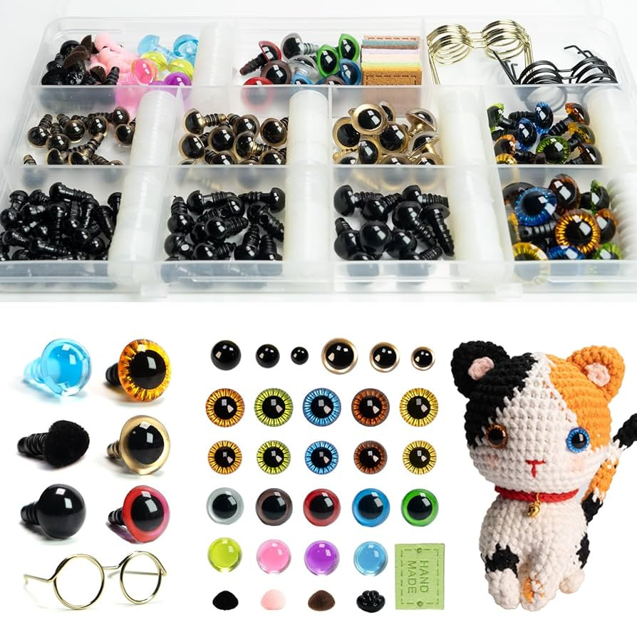 SEVENSUN 266 PCS Safety Eyes for Crocheting, Crochet Safety Eyes and Noses for Amigurumi Crochet ... | Amazon (US)