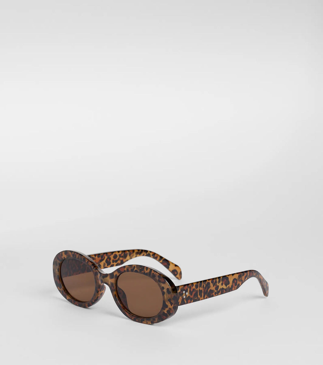 Trendsetter Leopard Print Oval Sunglasses | Windsor Stores