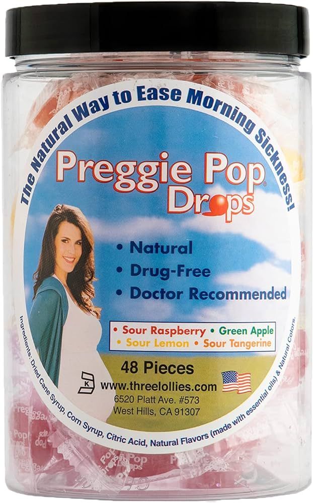 Preggie Pop Drops Morning Sickness Relief for Pregnant Women. Assorted Yummy Candy Drops for Preg... | Amazon (US)