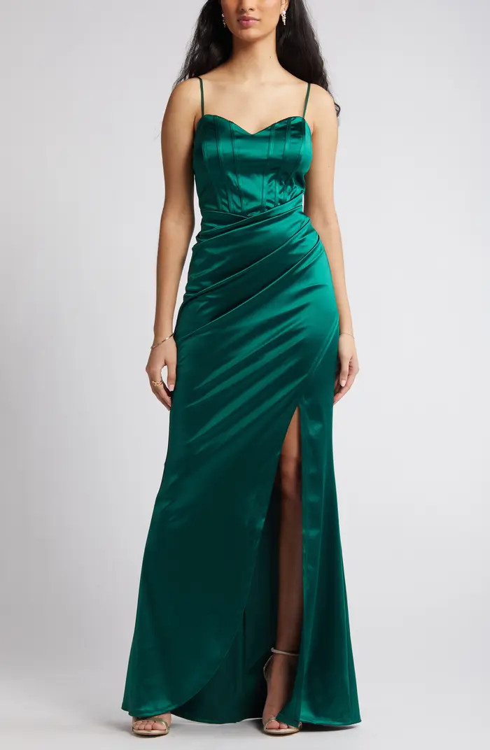 Corset Satin Gown | Nordstrom