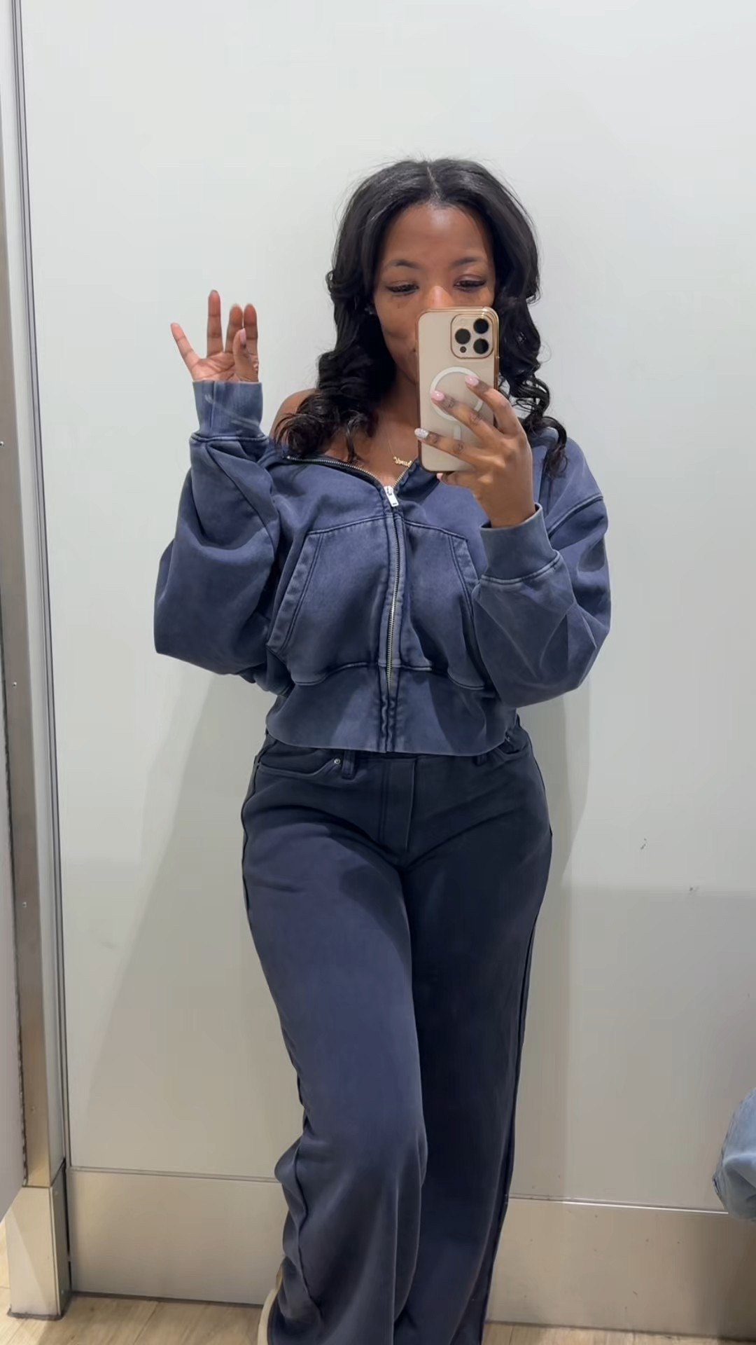 We love a cozy situation. And denim that’s actually sweats is my jam and perfect for my airport outfits. 

#LTKActive #LTKgrwm #LTKMidsize