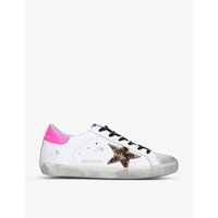 Women's Superstar star-embroidered leather trainers | Selfridges