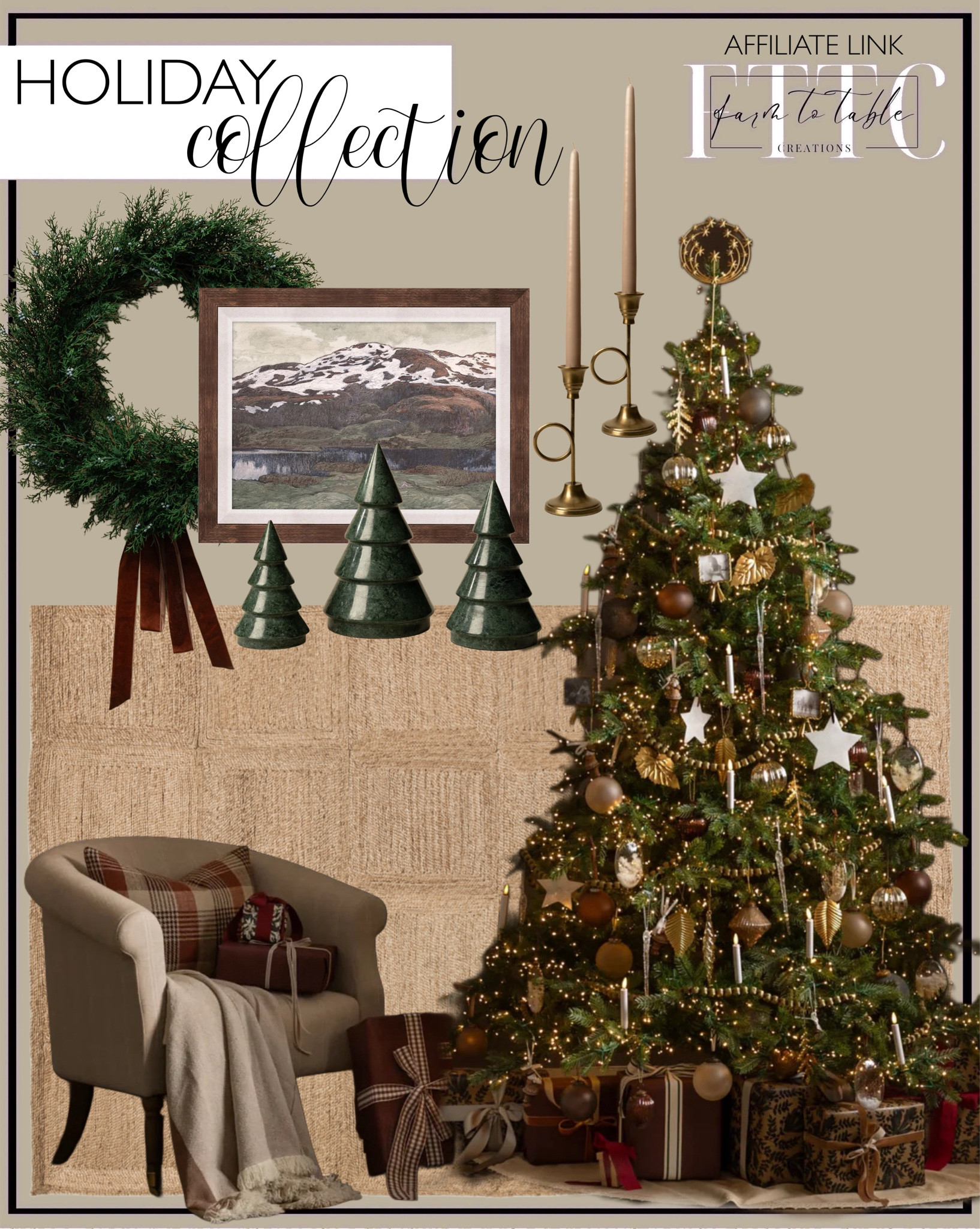 McGee & Co. Curated Holiday Collection. Follow @farmtotablecreations on Instagram for more inspiration.
 
7' Grandis Fir Pre-Lit Faux Tree. 6' Batavia Brass Garland. Alabaster Star Ornaments. LED Candle Lights with Brass Clips. Marjorie Silver Ornaments. Mercury Bauble Ornament. Noel Festive Ornaments. Noel Neutral Ornaments. Piper Ornament. Stella Ornament. Frosted Icicle Ornaments. Metal Foliage Ornaments. Santa with Sweets Ornaments. Tassel Picture Frame Ornament. Astra Brass Tree Topper. Houndstooth Linen Pillow Cover. 30" Faux Pre-lit Blueberry & Juniper Wreath. Jolee Mantel Trees (Set of 3). Clemence Lounge Chair (Ready to Ship). Pieced Handwoven Jute Rug. Ermessa Oversized Throw. Valley I artwork. French Horn Taper Candleholder. 

Christmas Tree | Bedroom corner | Coffee Table Decor | Neutral Decor | Fall Stem Sale | Target Finds | Skinny Bench | Bedroom | Living Room | Breakfast Nook | Amazon Home | Target Sale | Loloi Rugs | Magnolia Home | console table | console table styling | faux stems | entryway space | home decor finds | neutral decor | entryway decor | cozy home | affordable decor |  home decor | home inspiration | fall stems | fall console | fall vignette | fall decor | fall decorations | console styling | entryway rug | cozy moody home | moody decor | neutral home | bathroom decor | tree ornaments


#LTKHome #LTKFindsUnder50 #LTKHoliday