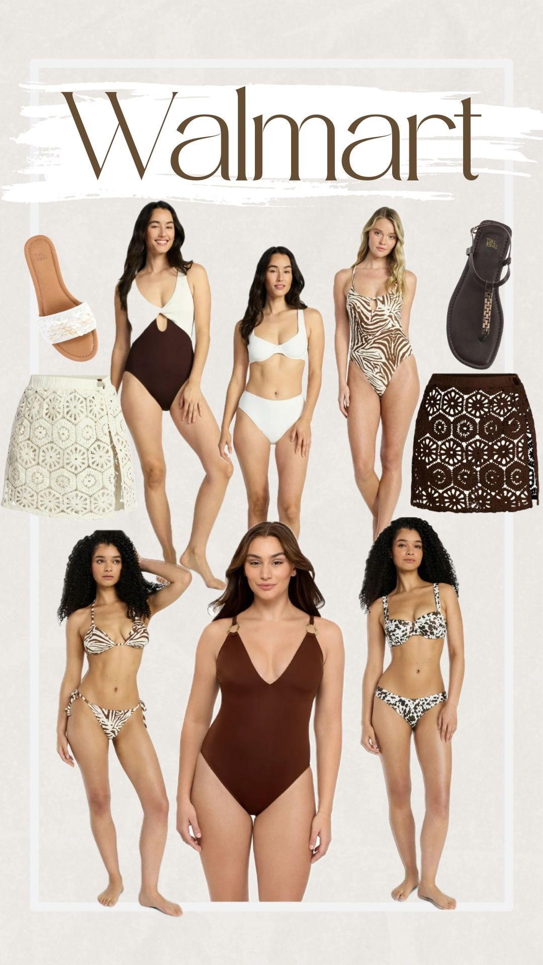 My recent Walmart swim haul 
One pieces size L 
Animal print bikinis xl 
White bikini top xl bottom L 
Skirts L 
The cover up shirts I got in S/M they run big 
The long duster cover up I got in 2x runs small
Sandals tts 
 #haul #walmart #swim #midsize #travel 

#LTKSwim #LTKhaul #LTKMidsize