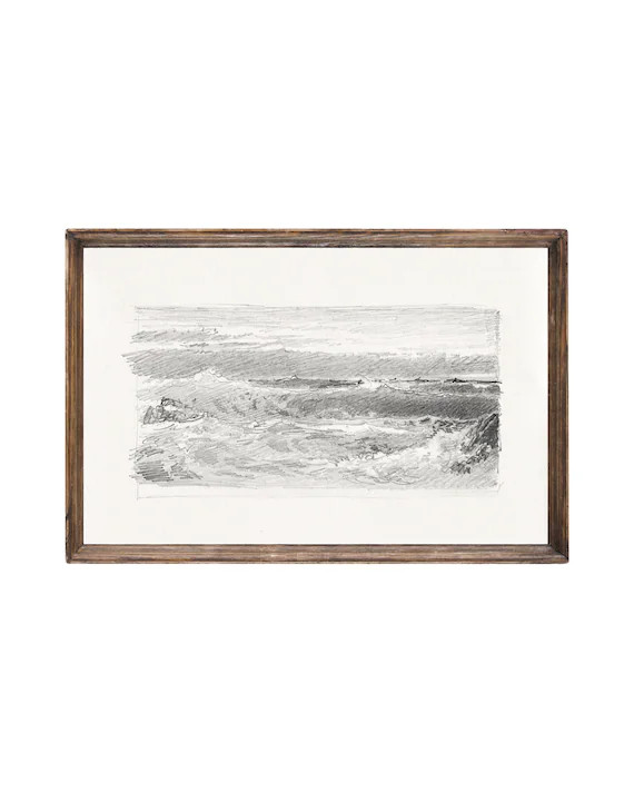 Seascape 5. Seashore Decor. Drawing Printed. Beach Landscape | Etsy | Etsy (US)