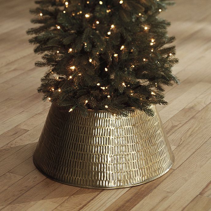 Hammered Brass Christmas Tree Collar | Ballard Designs, Inc.
