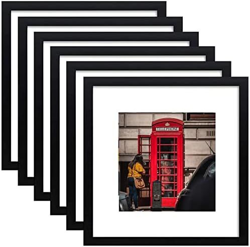 PWTAKO 12x12 Picture Frame Set of 6, Display Pictures 8x8 with Mat or 12x12 Without Mat for Wall ... | Amazon (US)