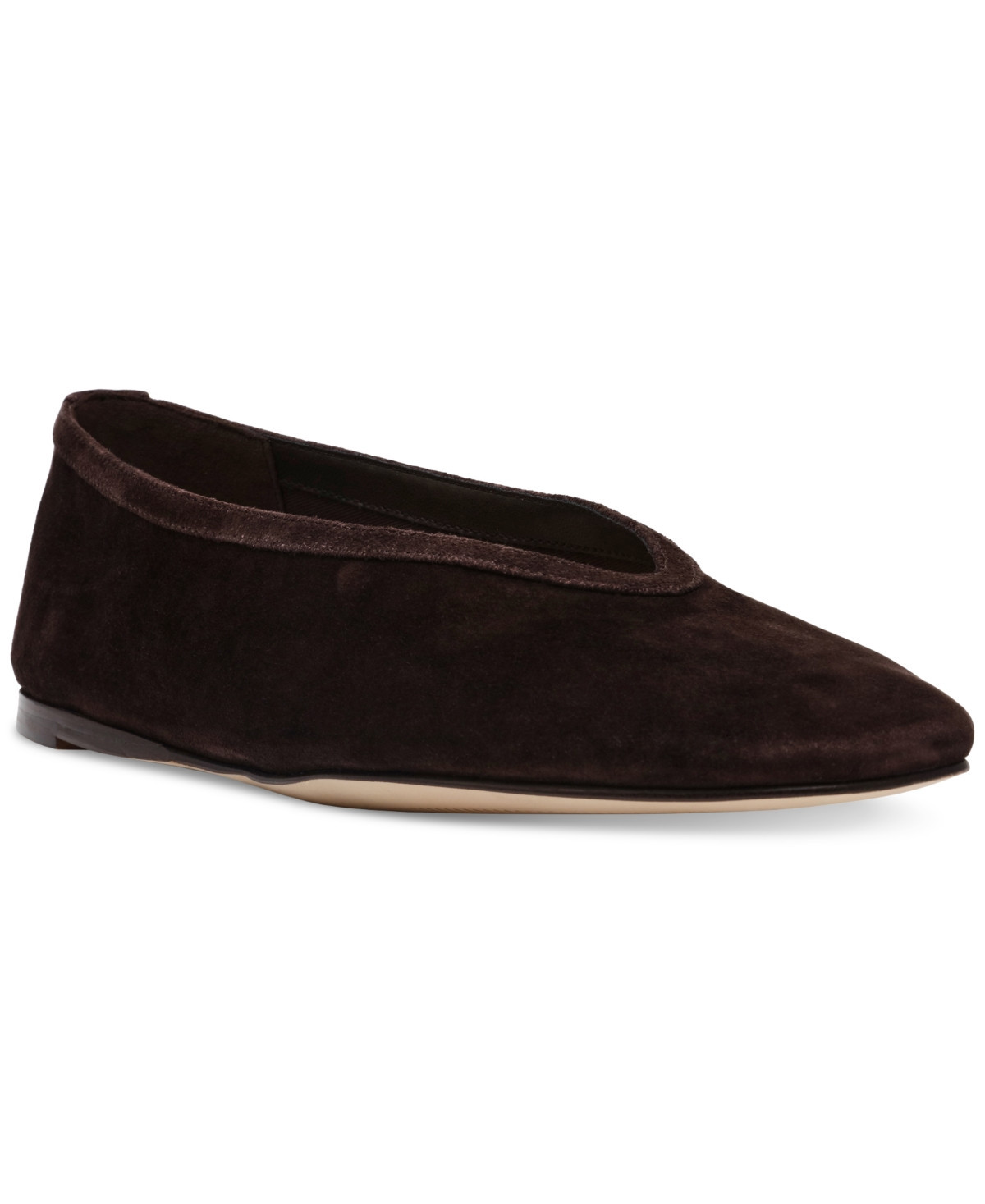 Steve Madden Women's Leni Snip-Toe Flats - Chocolate Suede | Macy's