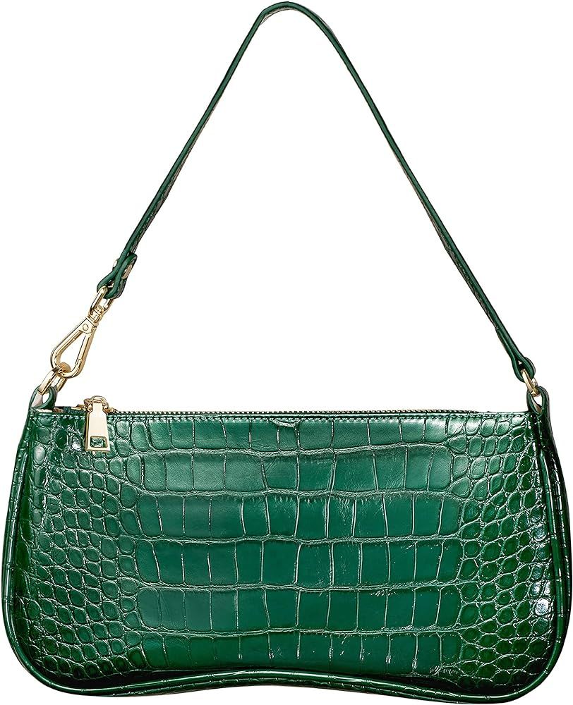 S.Leaf Retro Shoulder Bag Soft Crocodile Vegan Leather Handbags for Women Clutch Purse Designer H... | Amazon (US)