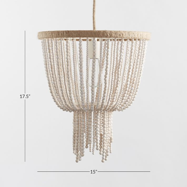 OPEN BOX: Wood Beaded Chandelier | Pottery Barn Teen