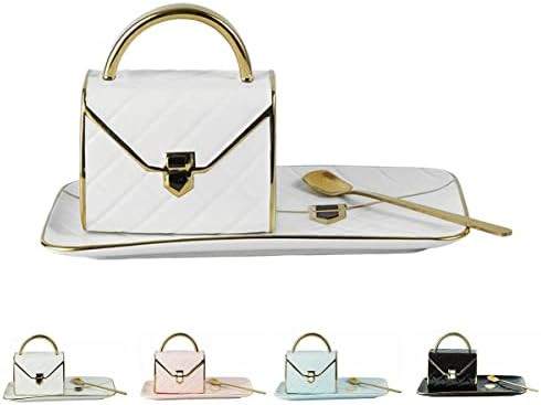 Handbag Creative Mug with Saucer and Spoon, Bag-shaped Ceramic Coffee Mug for Afternoon Tea, Coffee, | Amazon (US)