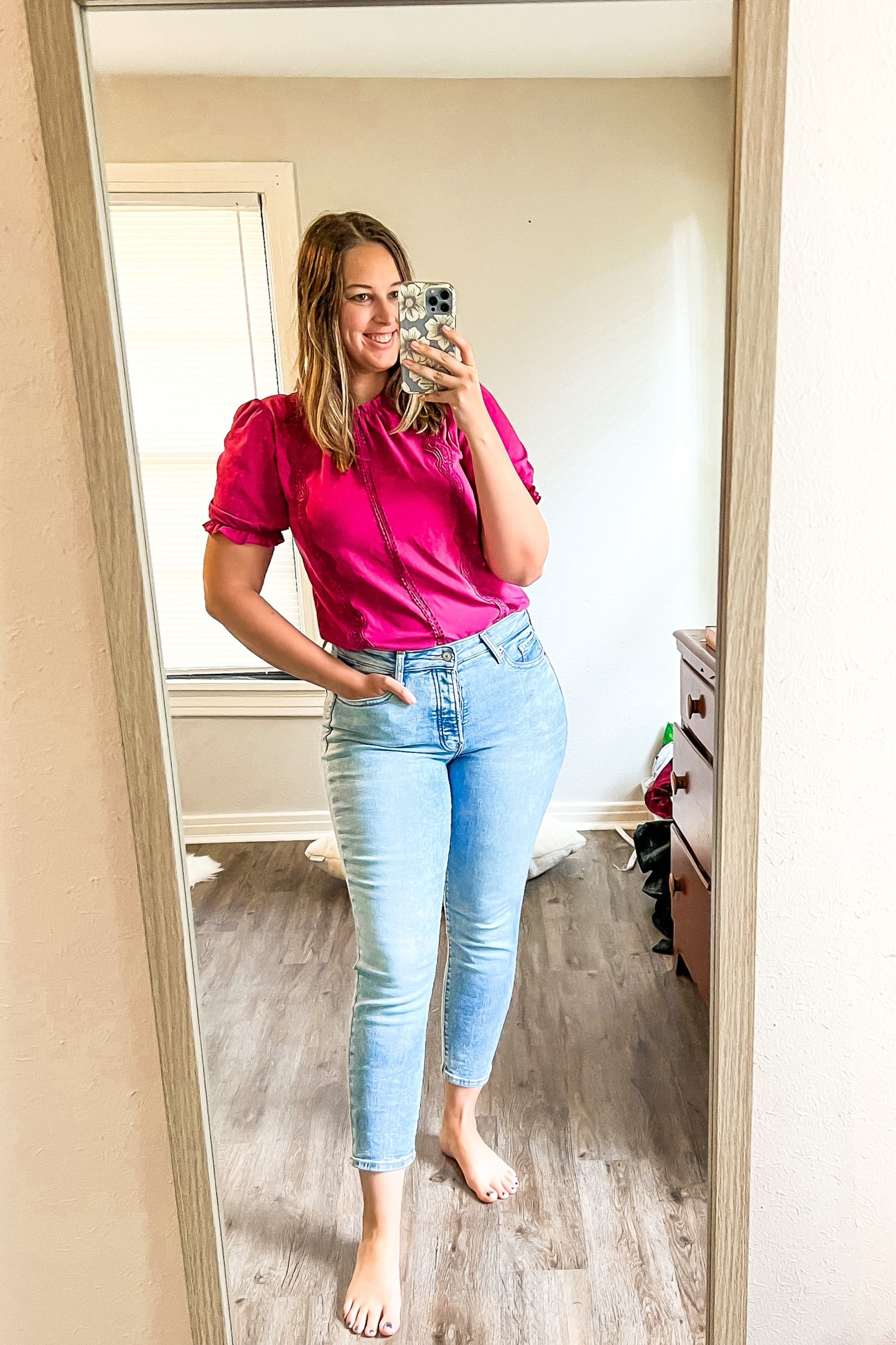Thursday 06.15.23 ootd - amazon lace detail blouse (size large) and old navy high waisted straight jeans (size 10 - my fav pair of these jeans)

Midsize, midsize outfit, ootd, outfit inspo, office style, work outfit, amazon finds, affordable finds, summer outfit, casual outfit 

#LTKworkwear #LTKstyletip #LTKFind
