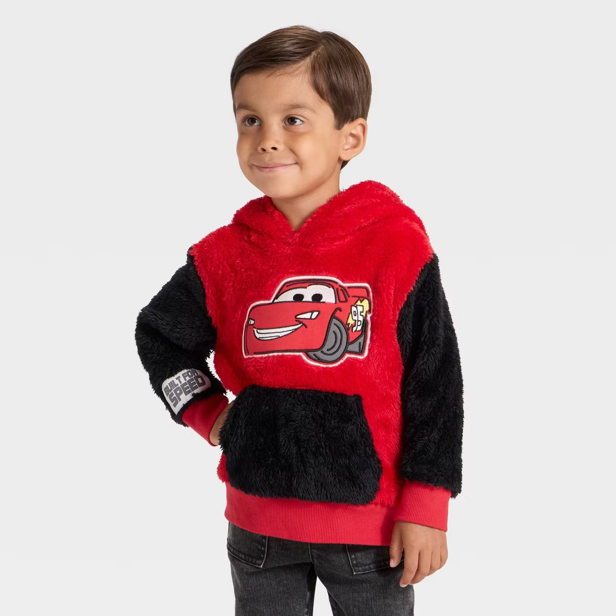 Toddler Boys' Disney Cars Lightning McQueen Racing Hooded Pullover Sweatshirt - Red 5T | Target