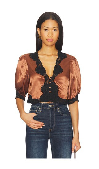 RIXO Yasmin Top in Cognac. - size XXXL | Revolve Clothing (Global)