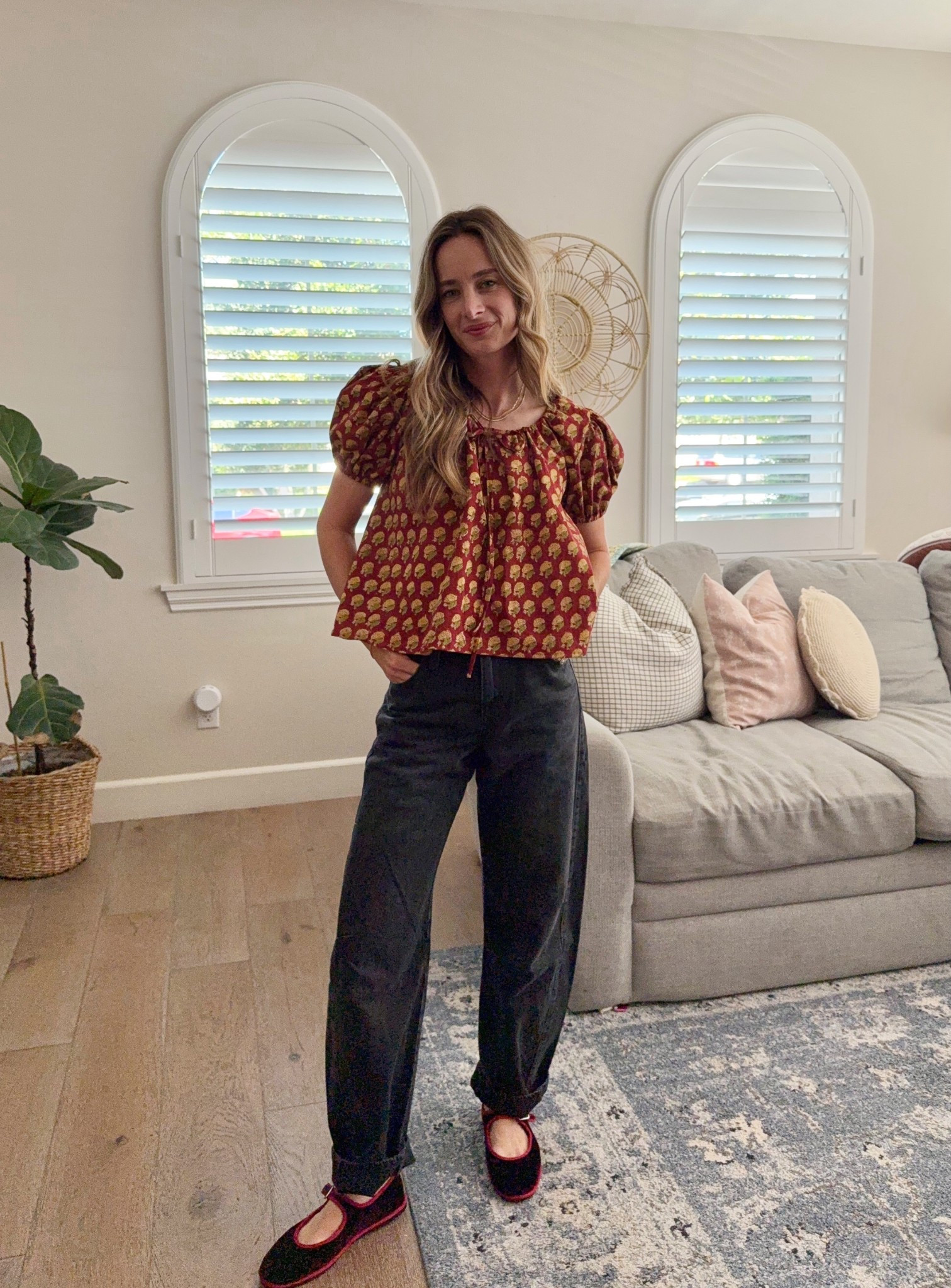 Cute fall fit! Handmade top by me. 