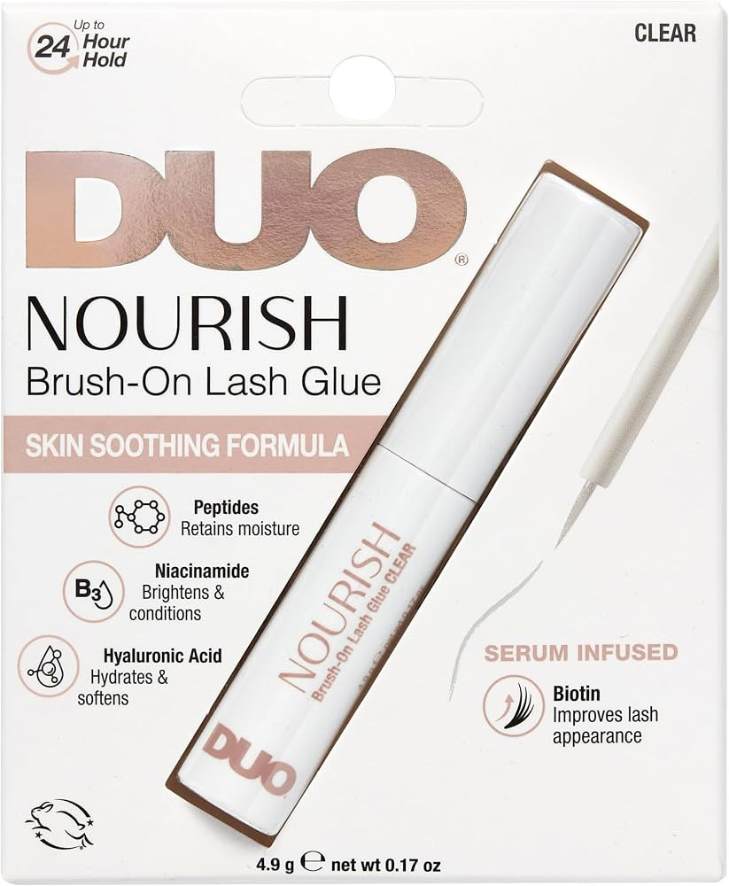 DUO Nourish Brush-On Clear Lash Glue - 24 Hr Strong Hold Eyelash Glue with Peptides, Niacinamide ... | Amazon (US)