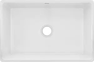 Elkay Fireclay SWUF28179WH Single Bowl Farmhouse Sink , White , 30 Inch | Amazon (US)