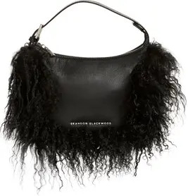 Cortini Wool Trim Leather Handbag | Nordstrom