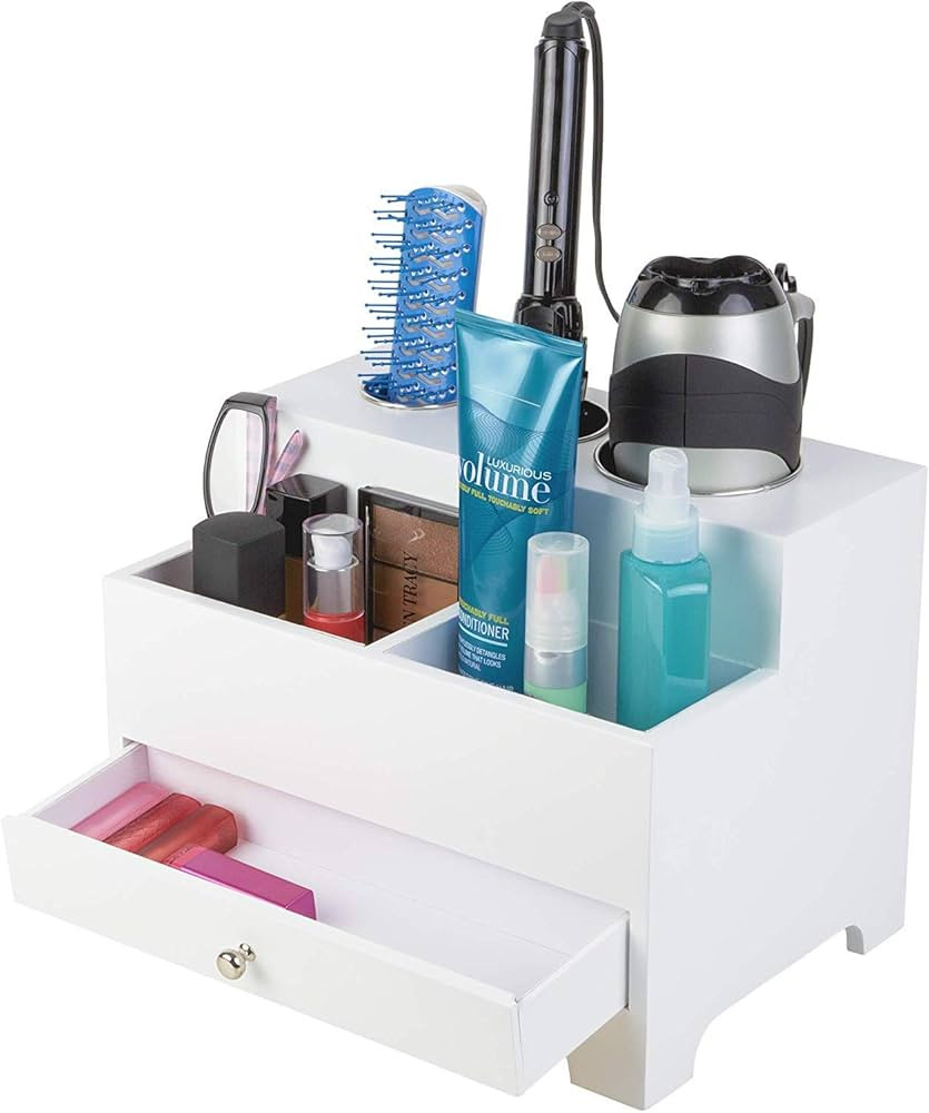 HomeRoots 9” H x 12” W x 8.5” D Hair Storage organizer & Holder, Hair Styling Storage Chest Organize | Amazon (US)