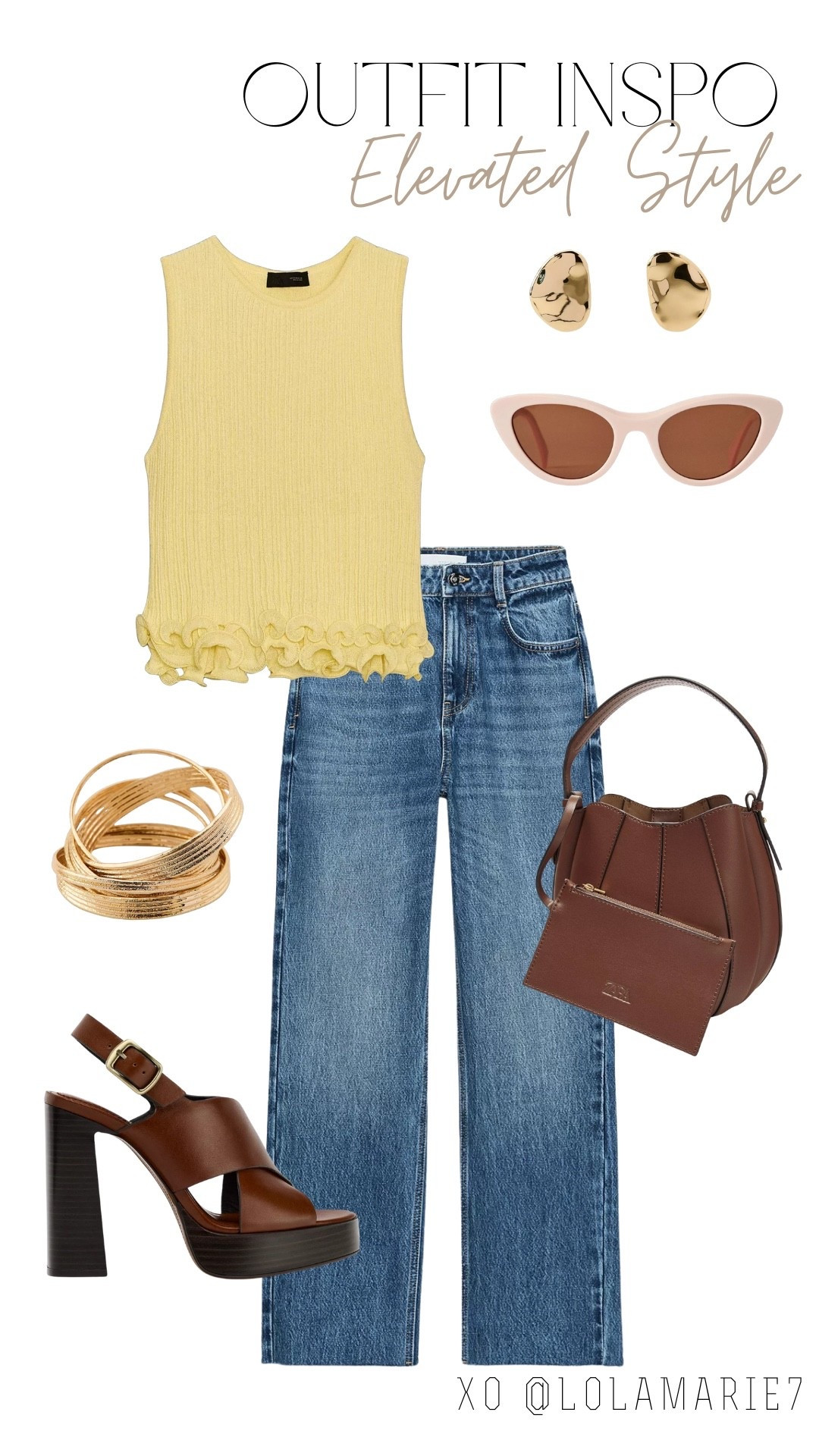 How cute is this Zara look?! 

#zara #elevatedbasics #butteryellow