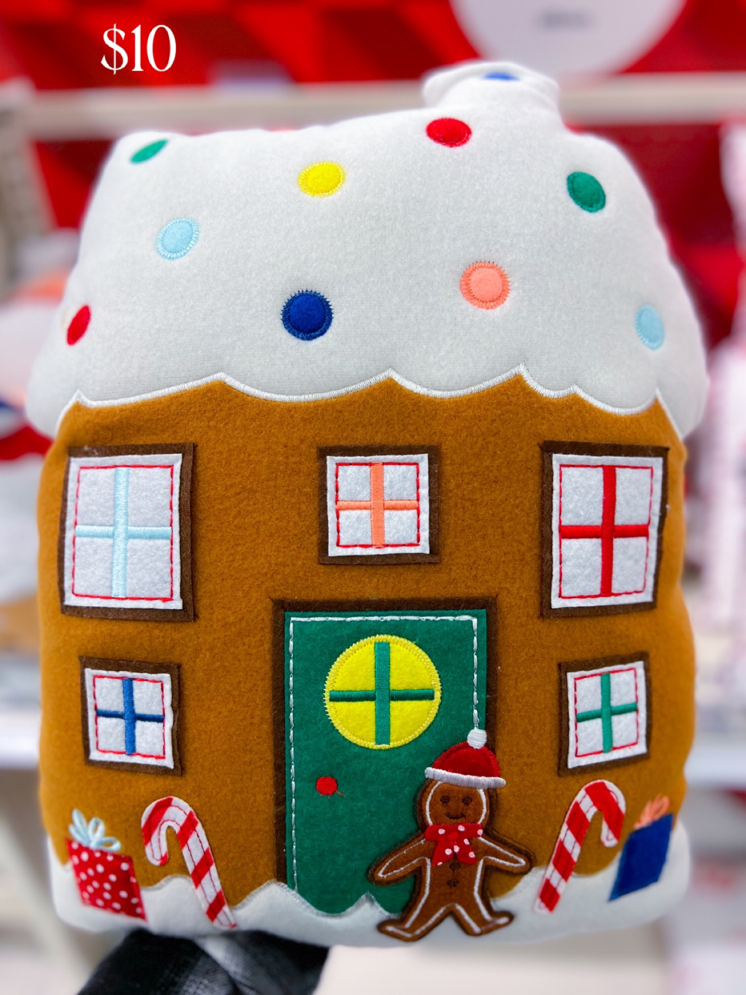 Reversible Gingerbread House to Polka Dot Christmas Novelty Plush
Pillow Brown/Blue - Wondershop™ at @target. 16.5"×14" 
Reversible novelty throw pillow
Gingerbread house print on the front
Solid navy reverse with white polka dots
Made from a soft fleece fabric with soft filling
Suitable for indoor and sheltered outdoor use
Recycled polyester
Christmas decor / Christmas front porch decor / Christmas throw pillow / christmas / Christmas Controller Decorative Figurine - Wondershop

#target #wondershop #christmas #decor #pillow #gingerbread



#LTKSeasonal #LTKhome #LTKHoliday