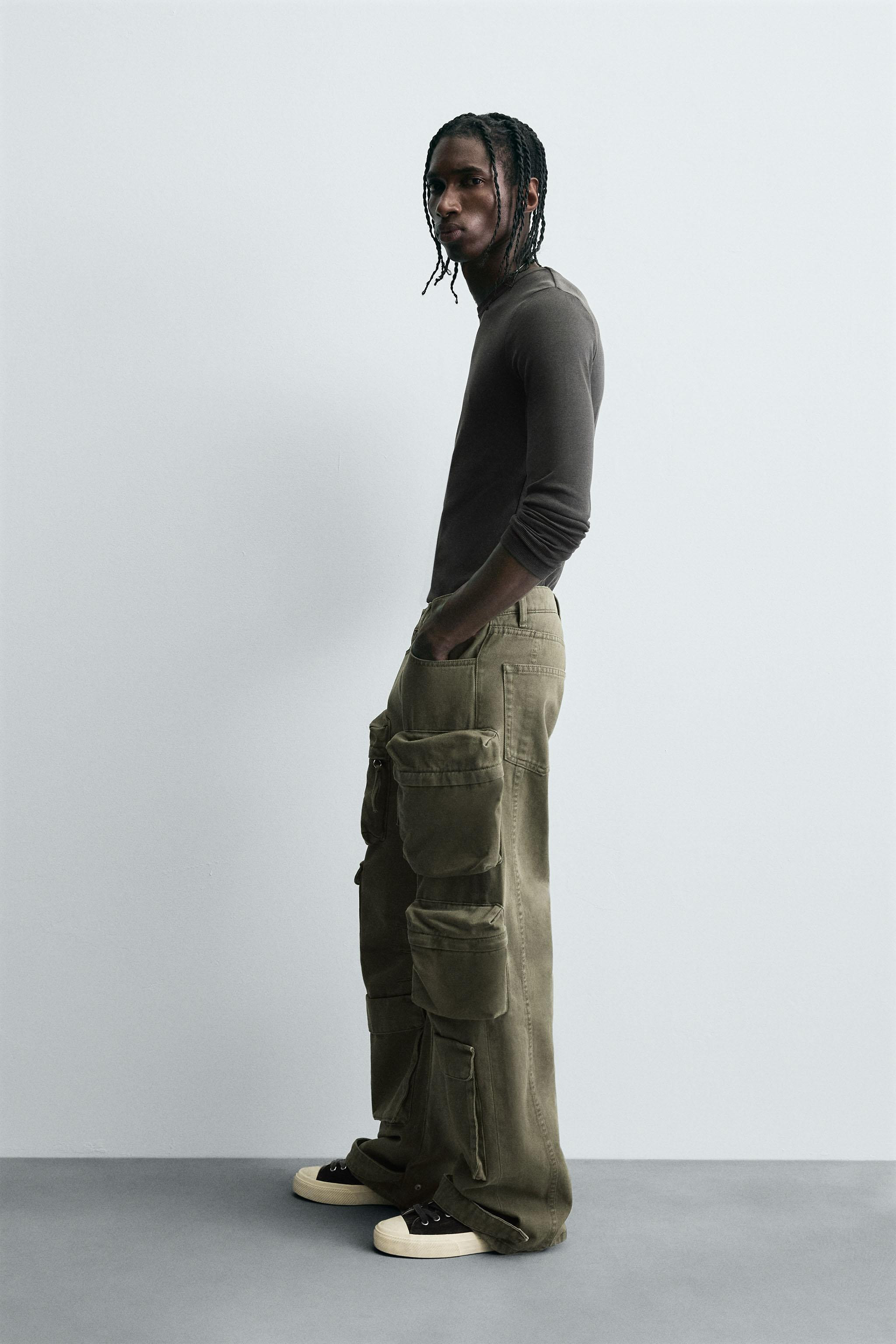 DENIM CARGO PANTS WITH POCKETS | Zara US