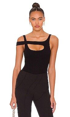 h:ours Izetta Strappy Bodysuit in Black from Revolve.com | Revolve Clothing (Global)