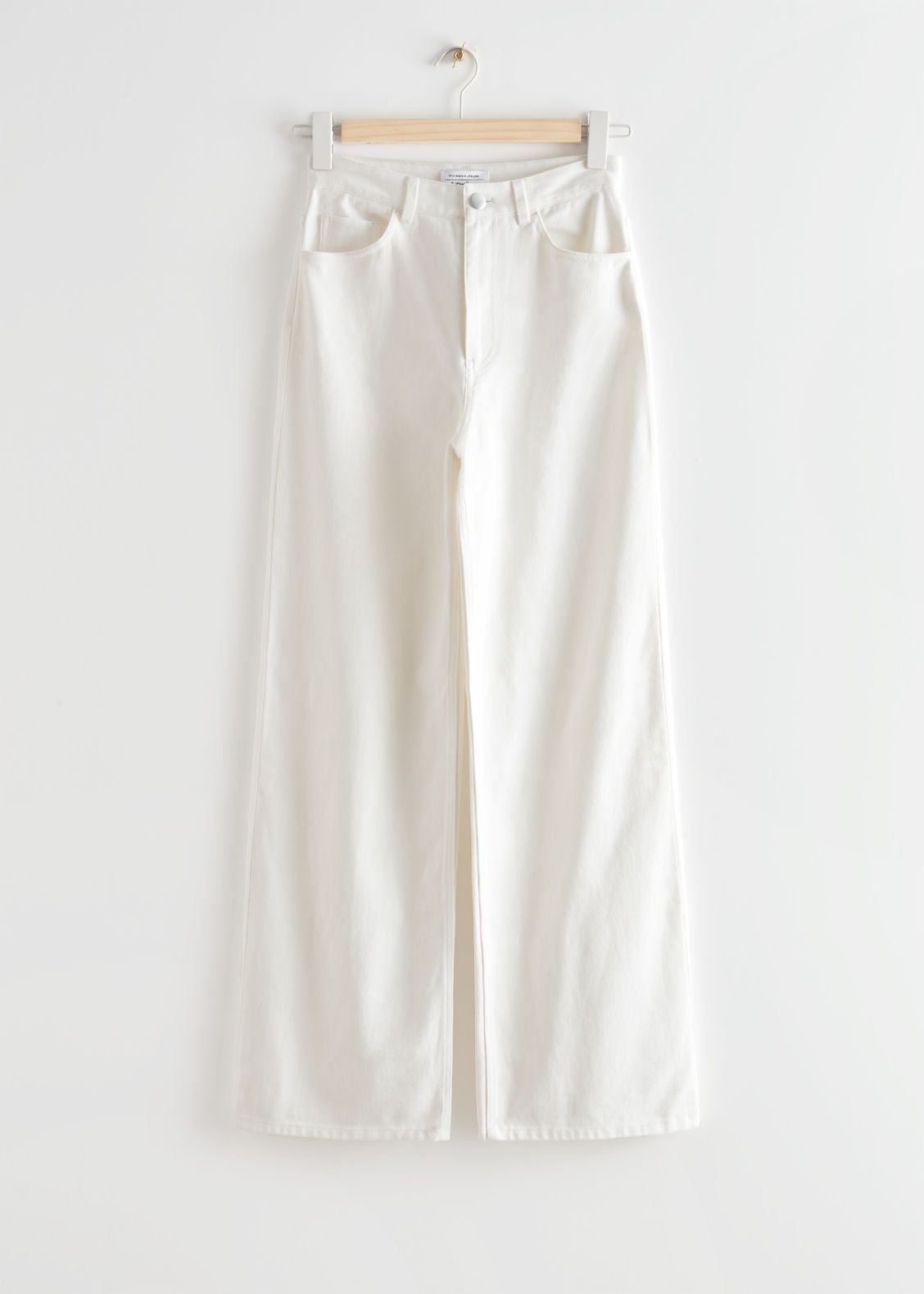 Wide High Waist Cotton Trousers - White | & Other Stories (EU + UK)