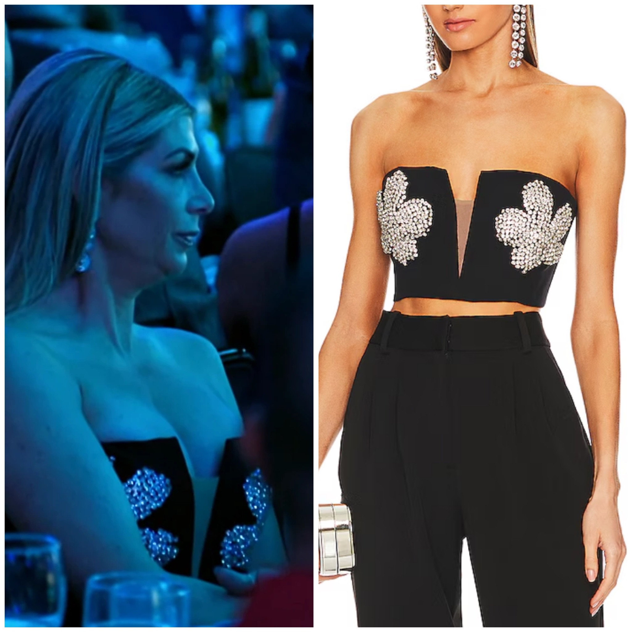 Alexis Bellino’s Black Flower Embellished Crop Top