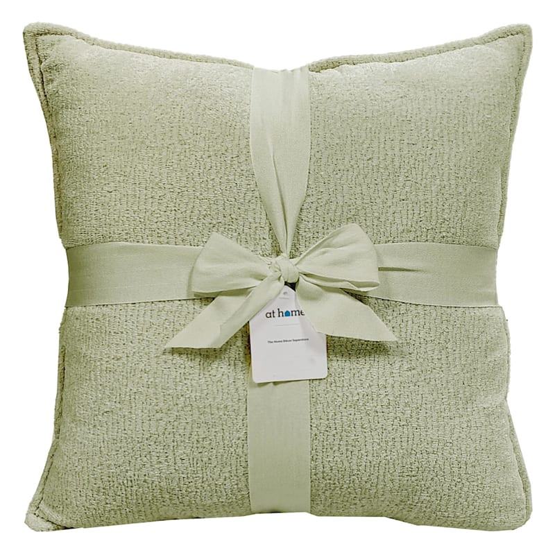 2-Pack Green Textured Chenille Throw Pillows, 18" | At Home