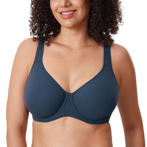DELIMIRA Women's Inbarely Plus Full Coverage Bra Plus Size Underwire Unlined Seamless Bras Sargasso 38G | Amazon (US)