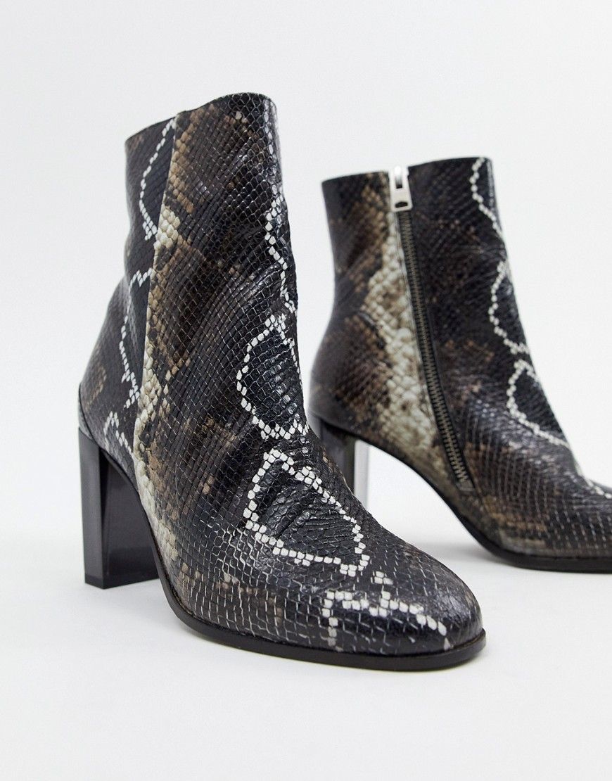 AllSaints Roka faux snakeskin boot - Multi | ASOS US