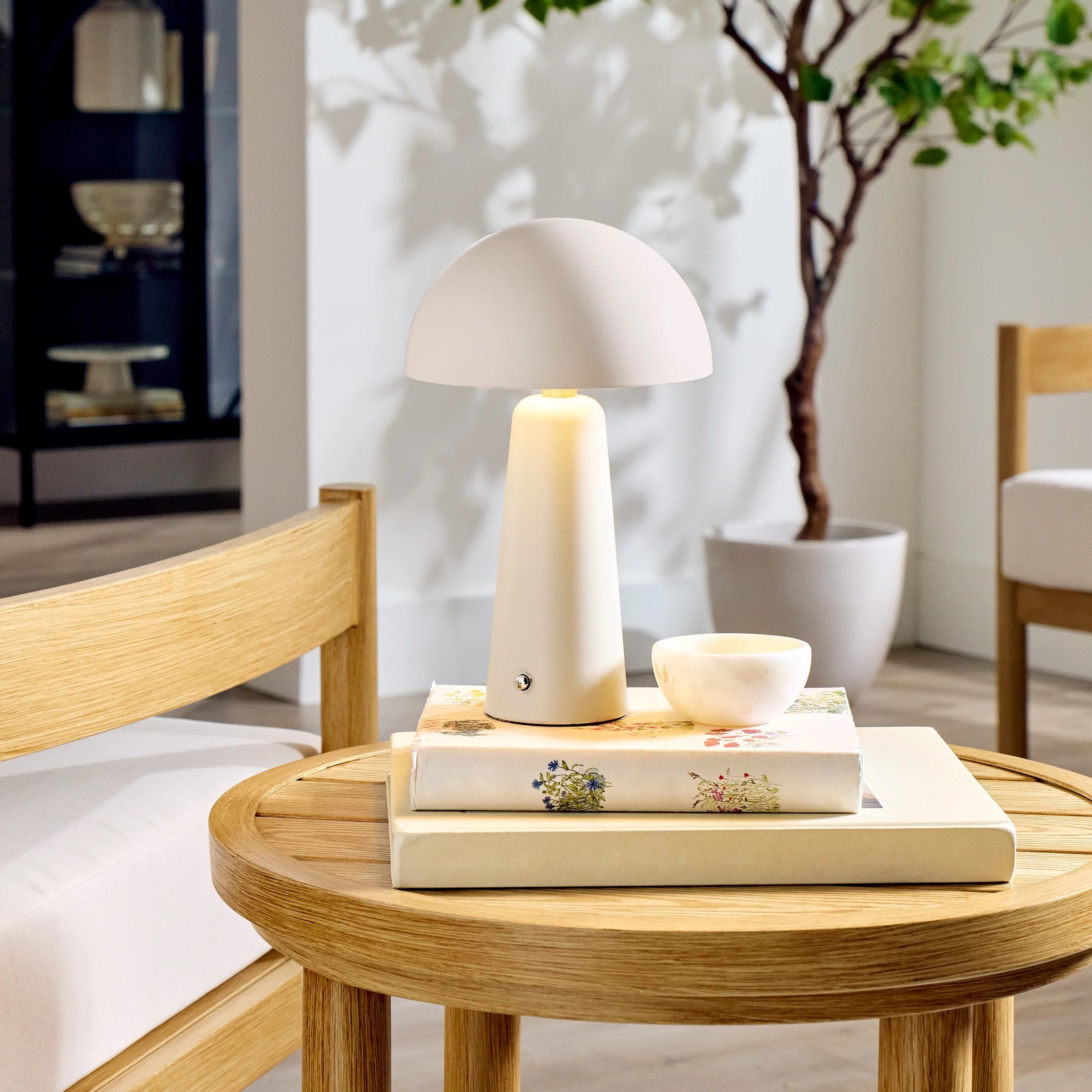 Better Homes & Gardens 9.5" White Dome Rechargeable LED Portable Lamp with Dimmable Touch Sensor | Walmart (US)